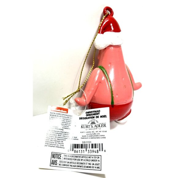 Patrick Square From Spongebob Squarepants Holiday Christmas Ornament Santa New - Picture 2 of 7